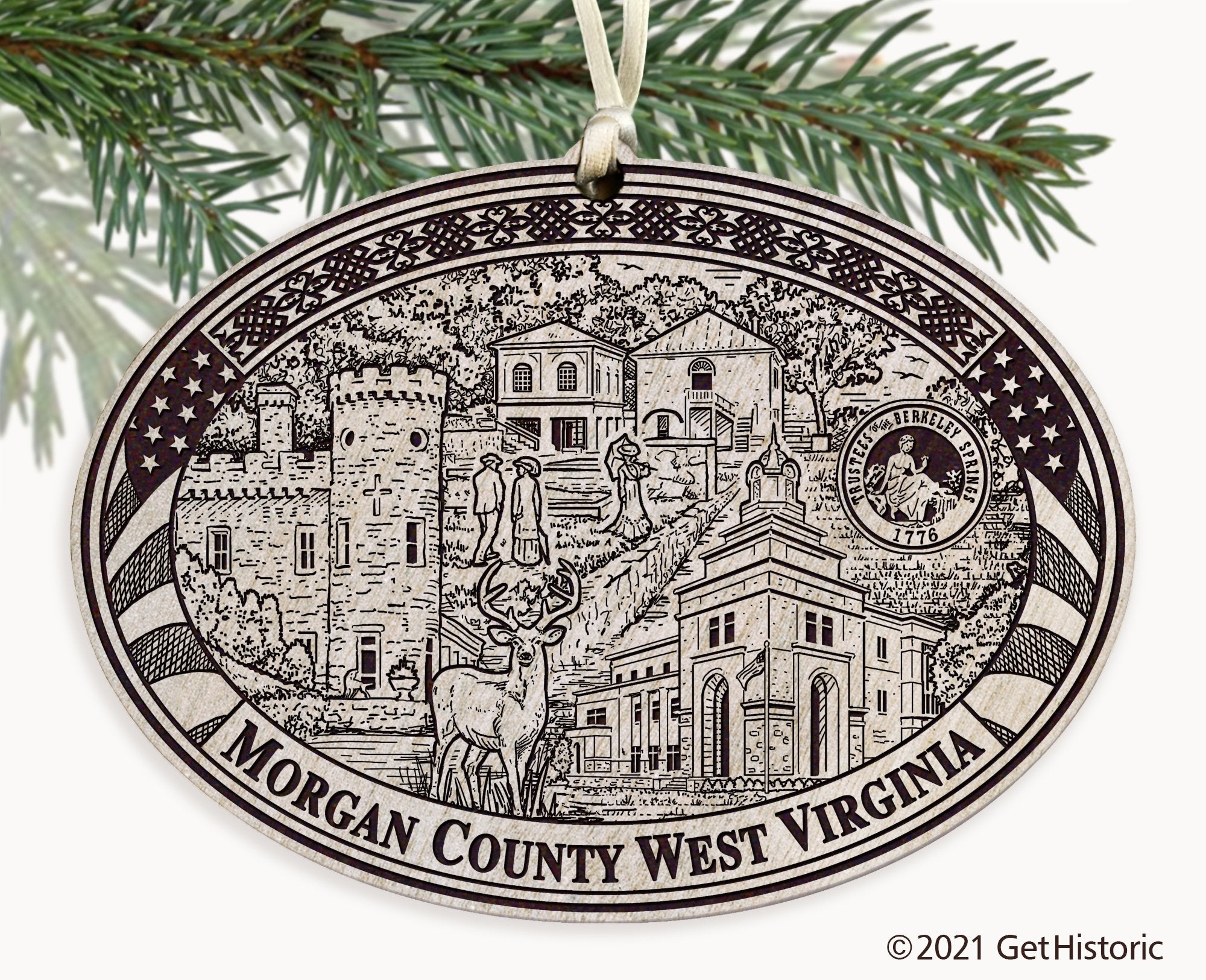 Morgan County West Virginia Engraved Ornament