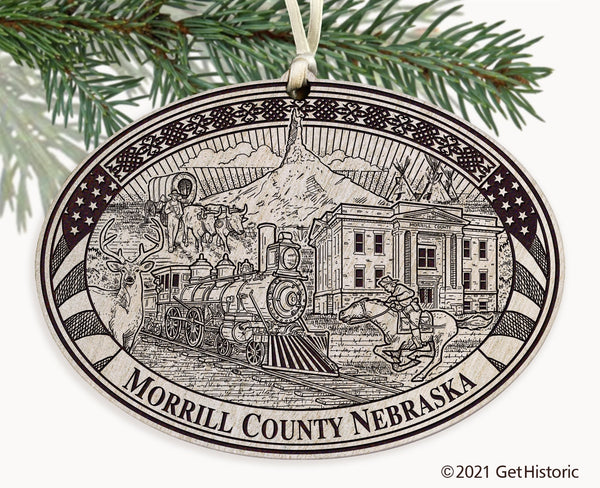 Morrill County Nebraska Engraved Ornament