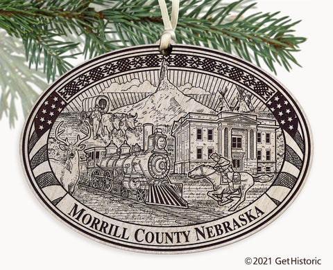 Morrill County Nebraska Engraved Ornament