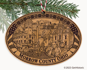 Morrow County Ohio Engraved Natural Ornament