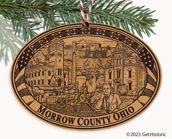 Morrow County Ohio Engraved Natural Ornament