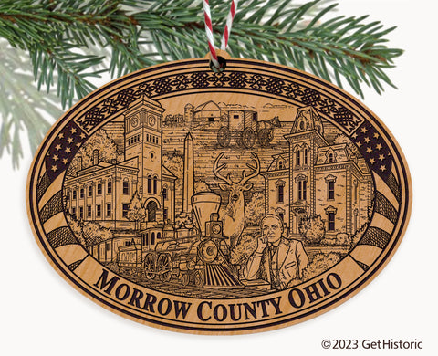 Morrow County Ohio Engraved Natural Ornament