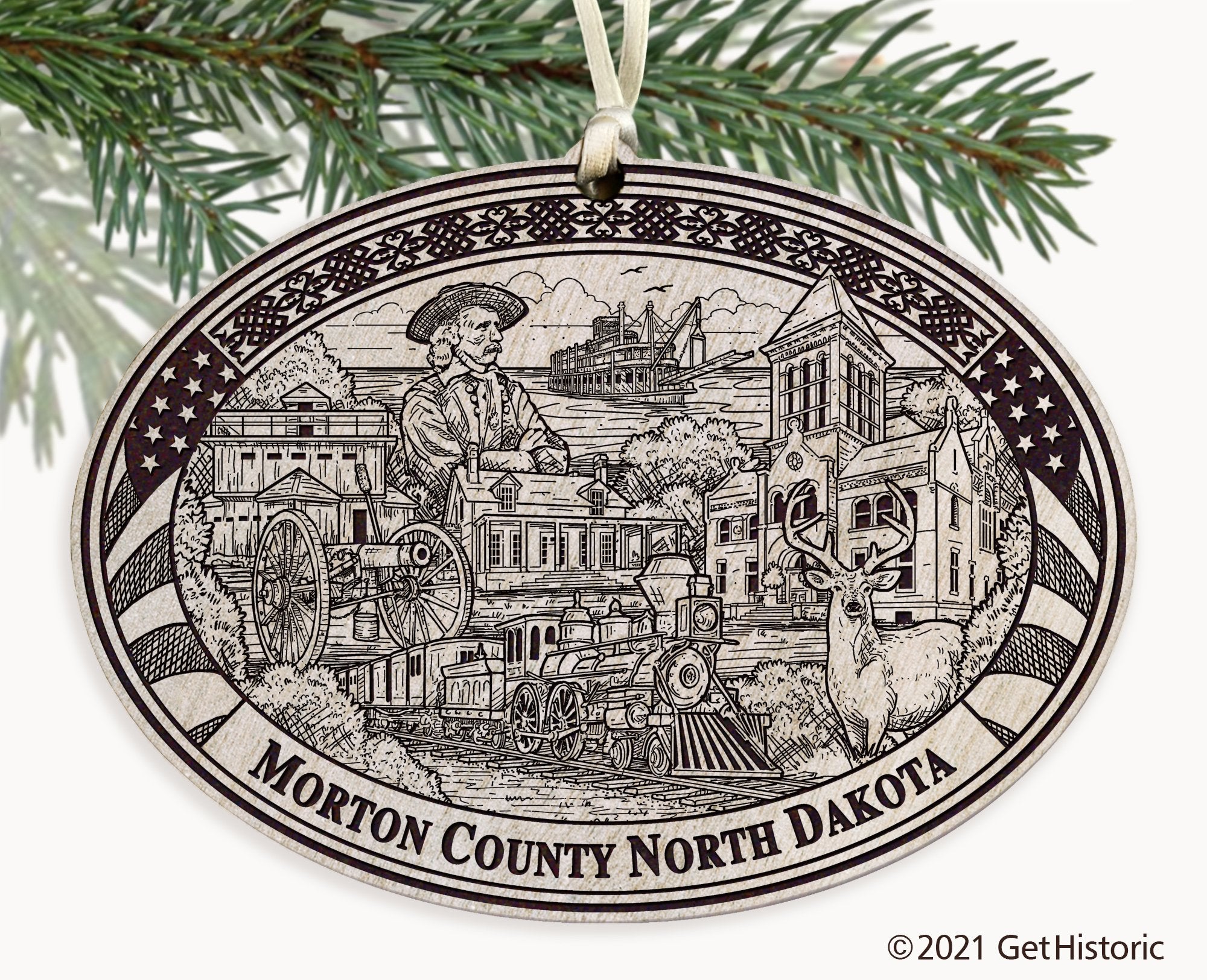 Morton County North Dakota Engraved Ornament