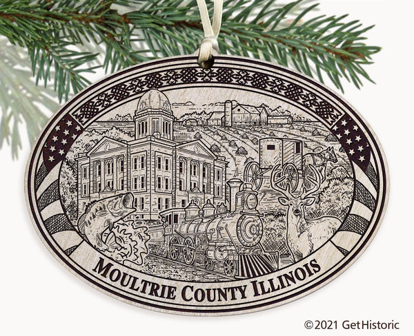 Moultrie County Illinois Engraved Ornament