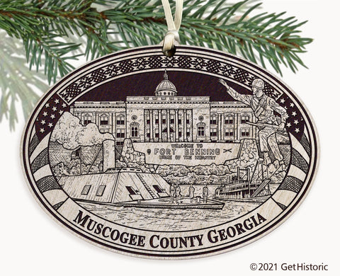 Muscogee County Georgia Engraved Ornament