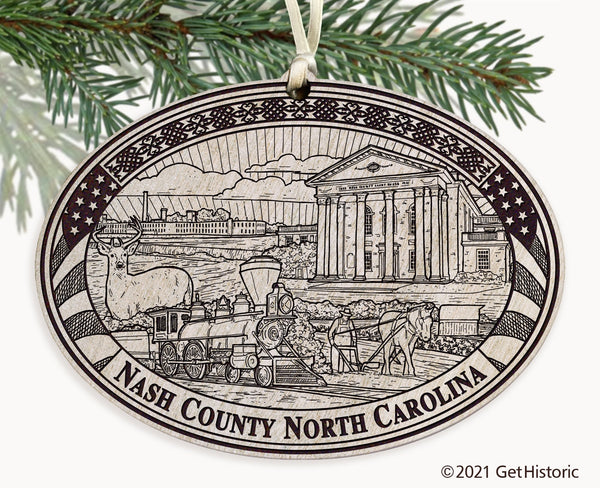 Nash County North Carolina Engraved Ornament