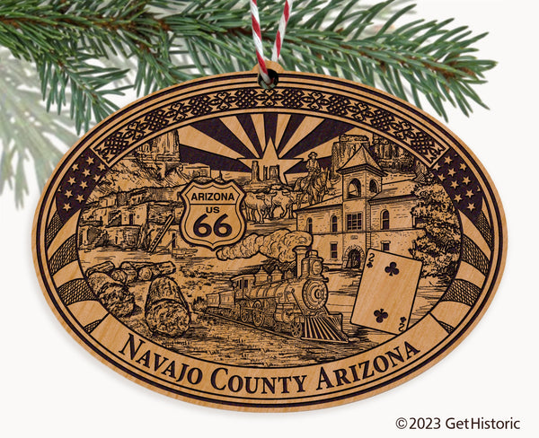 Navajo County Arizona Engraved Natural Ornament