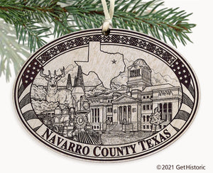 Navarro County Texas Engraved Ornament