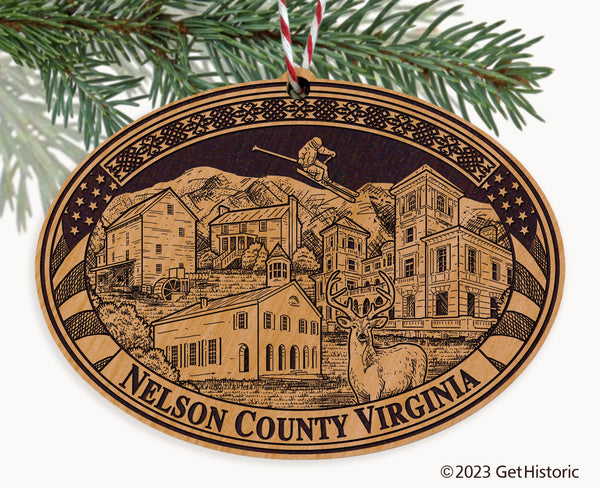 Nelson County Virginia Engraved Natural Ornament