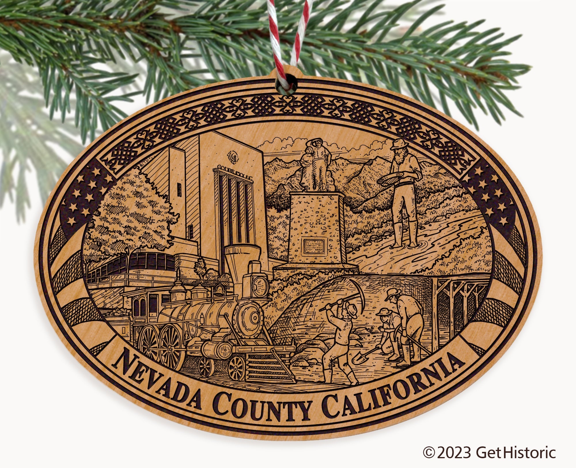 Personalized Wooden Engraved Natural Ornament