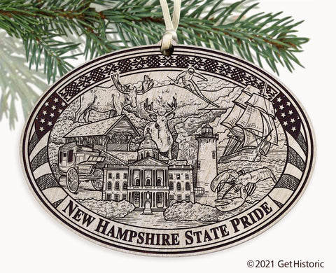New Hampshire State Engraved Ornament