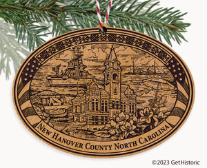 New Hanover County North Carolina Engraved Natural Ornament