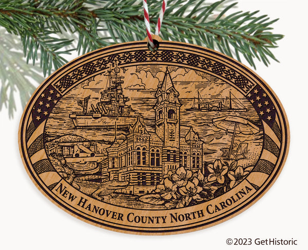 New Hanover County North Carolina Engraved Natural Ornament