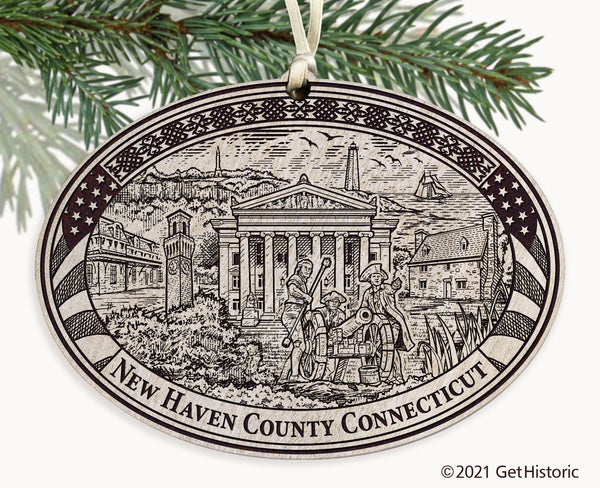 New Haven County Connecticut Engraved Ornament