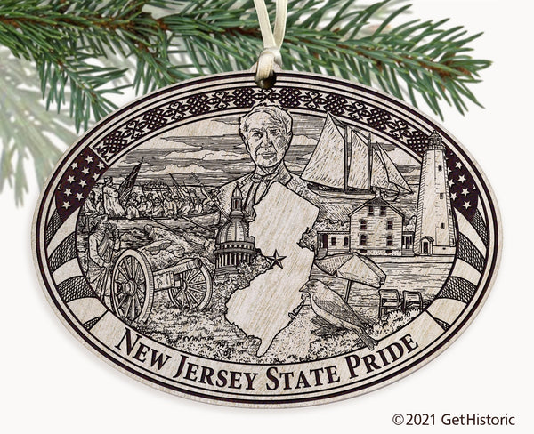New Jersey State Engraved Ornament
