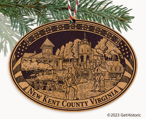 New Kent County Virginia Engraved Natural Ornament