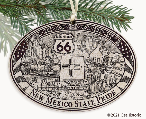 New Mexico State Engraved Ornament