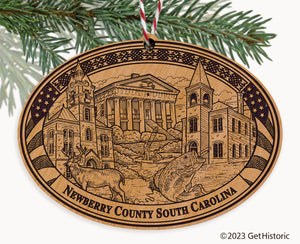 Newberry County South Carolina Engraved Natural Ornament