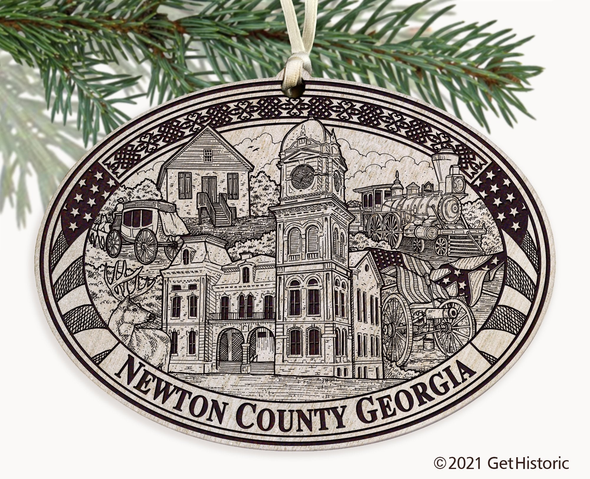Newton County Georgia Engraved Ornament