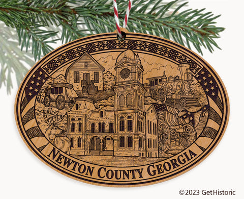 Newton County Georgia Engraved Natural Ornament