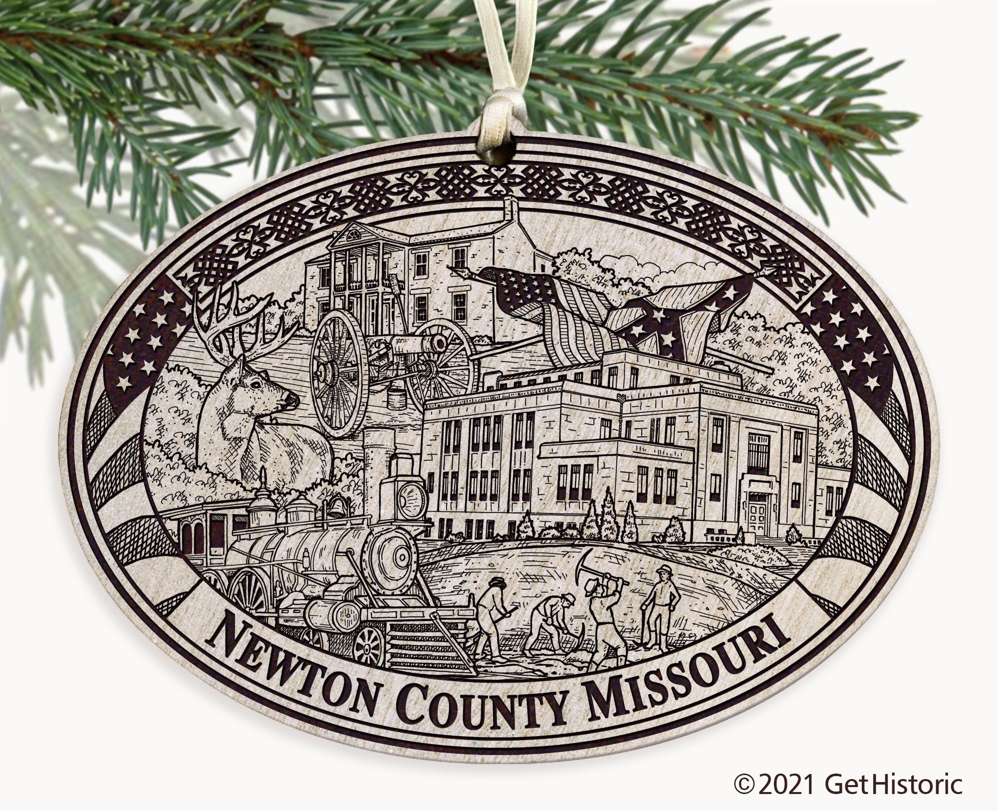 Newton County Missouri Engraved Ornament