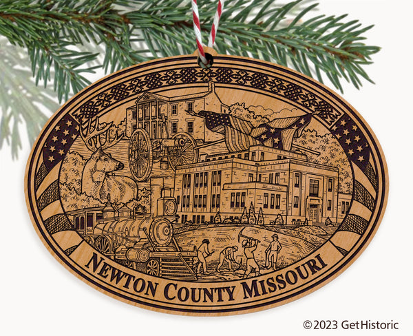 Newton County Missouri Engraved Natural Ornament