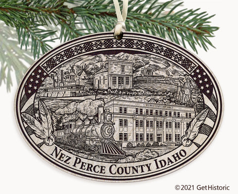 Nez Perce County Idaho Engraved Ornament