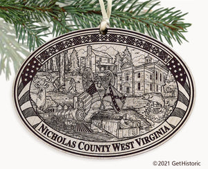 Nicholas County West Virginia Engraved Ornament