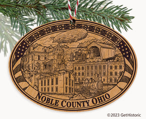 Noble County Ohio Engraved Natural Ornament