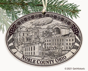 Noble County Ohio Engraved Ornament