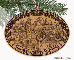 Nodaway County Missouri Engraved Natural Ornament
