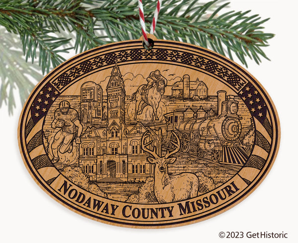 Nodaway County Missouri Engraved Natural Ornament