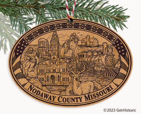 Nodaway County Missouri Engraved Natural Ornament