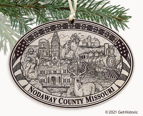 Nodaway County Missouri Engraved Ornament