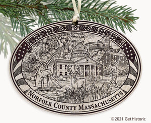 Norfolk County Massachusetts Engraved Ornament