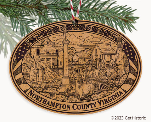 Northampton County Virginia Engraved Natural Ornament