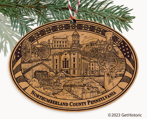 Northumberland County Pennsylvania Engraved Natural Ornament