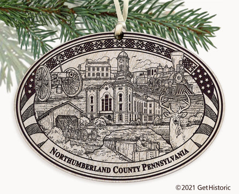 Northumberland County Pennsylvania Engraved Ornament