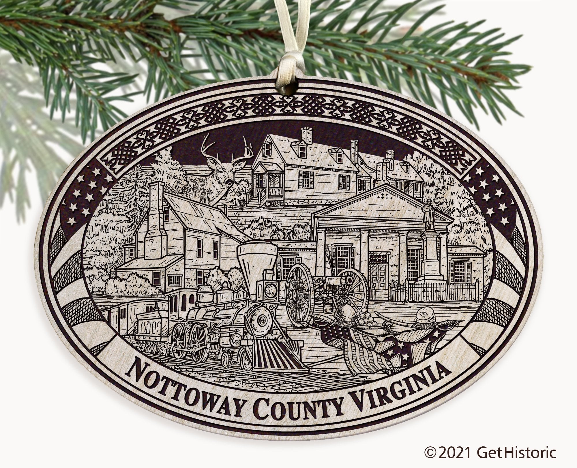 Nottoway County Virginia Engraved Ornament