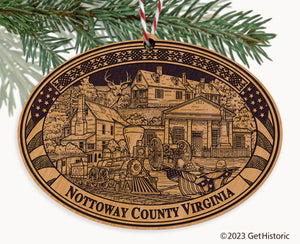 Nottoway County Virginia Engraved Natural Ornament