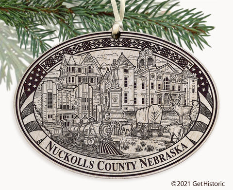 Nuckolls County Nebraska Engraved Ornament