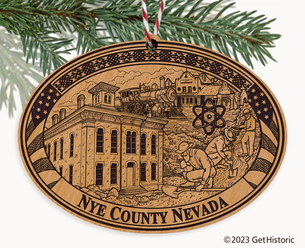 Nye County Nevada Engraved Natural Ornament