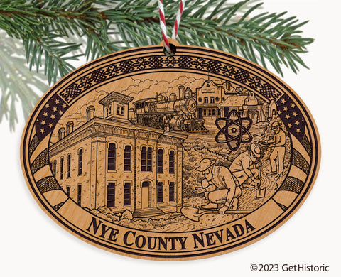 Nye County Nevada Engraved Natural Ornament