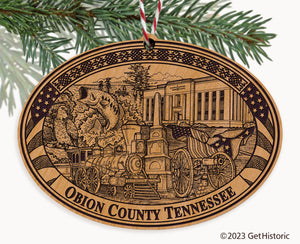 Obion County Tennessee Engraved Natural Ornament