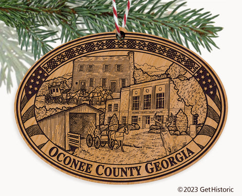 Oconee County Georgia Engraved Natural Ornament