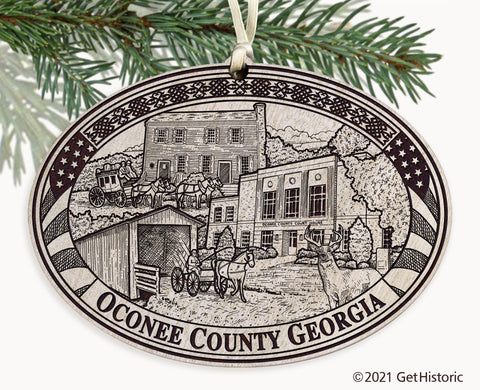 Oconee County Georgia Engraved Ornament
