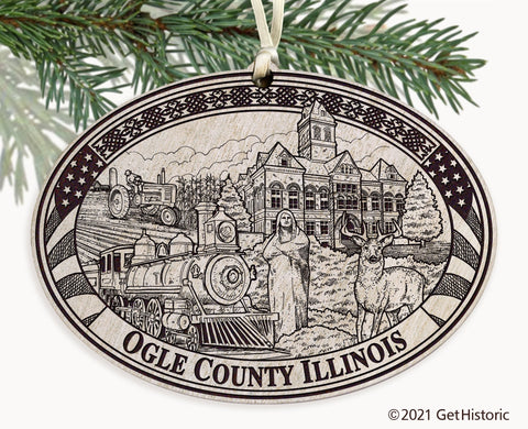 Ogle County Illinois Engraved Ornament