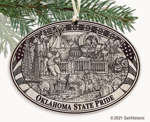Oklahoma State Engraved Ornament