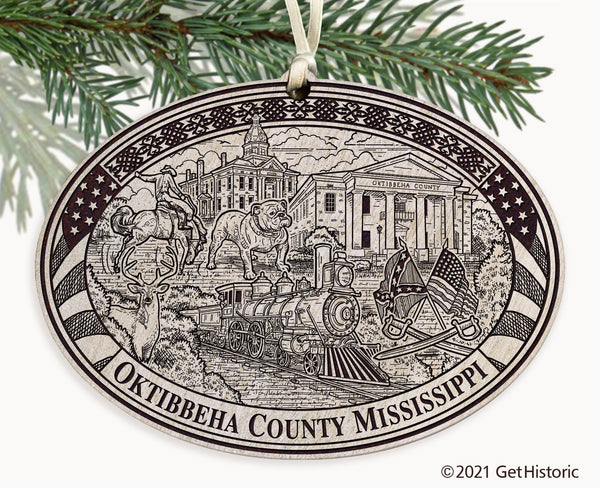 Oktibbeha County Mississippi Engraved Ornament