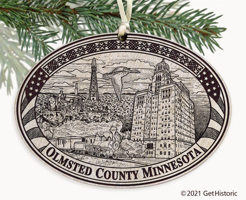 Olmsted County Minnesota Engraved Ornament